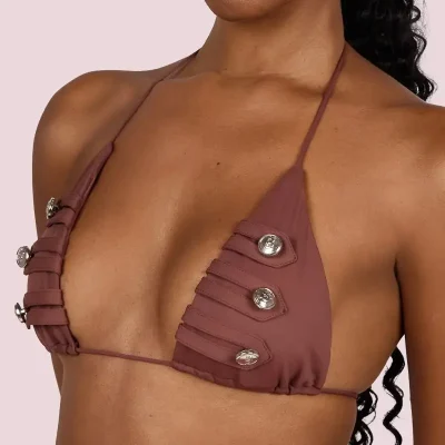 Brown Body Cadet Triangle Bikini Top 1